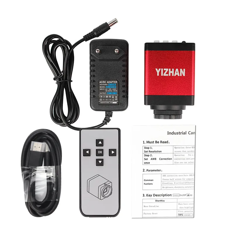 YIZHAN 1080P 13MP Microscop Digital Pentru Lipit 1-130X C-Mount Lens Lumina 60FPS HDMI VGA HD Industriale Camera Video Lupa 5