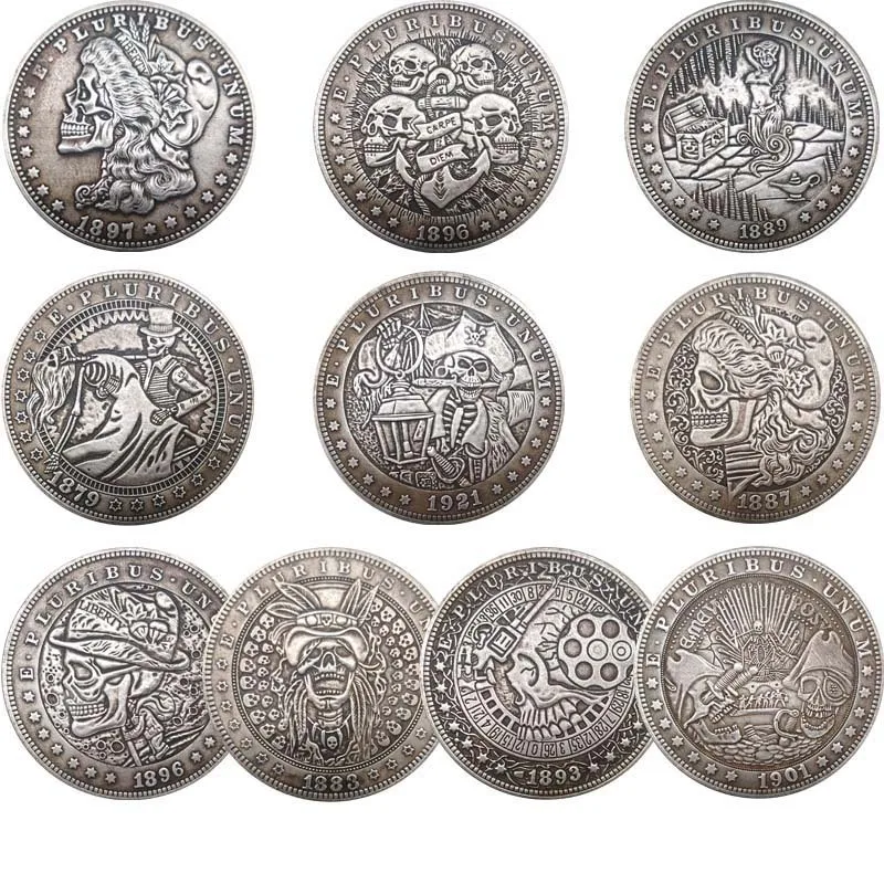 Morgan Craniu Fata Monede Comemorative Creative De Colectare Monede De Decor Acasă Meserii Cadouri De Crăciun Antic Rătăcire Monede