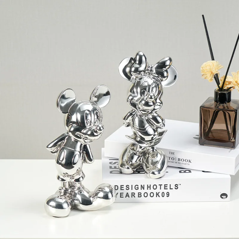 13/21 cm Disney Mickey Mouse Cifra Minnie Mouse Figurine de Colecție Rășină Model Statuia Păpuși Copii Jucărie Cadou de Moda Mașină Decr 3
