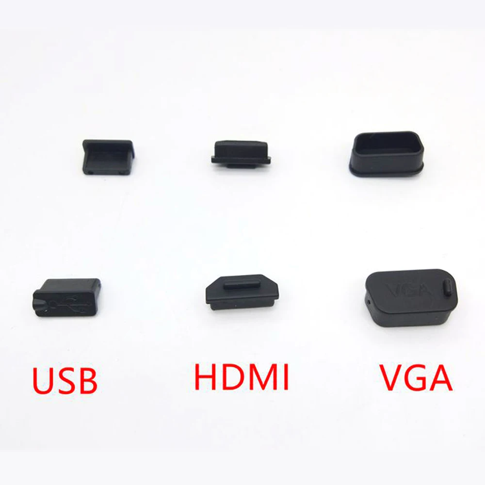 5/20/50/100BUC Protecție USB, HDMI, Port VGA Capac Anti-Praf Negru PVC Cauciuc rezistent la apa Plug