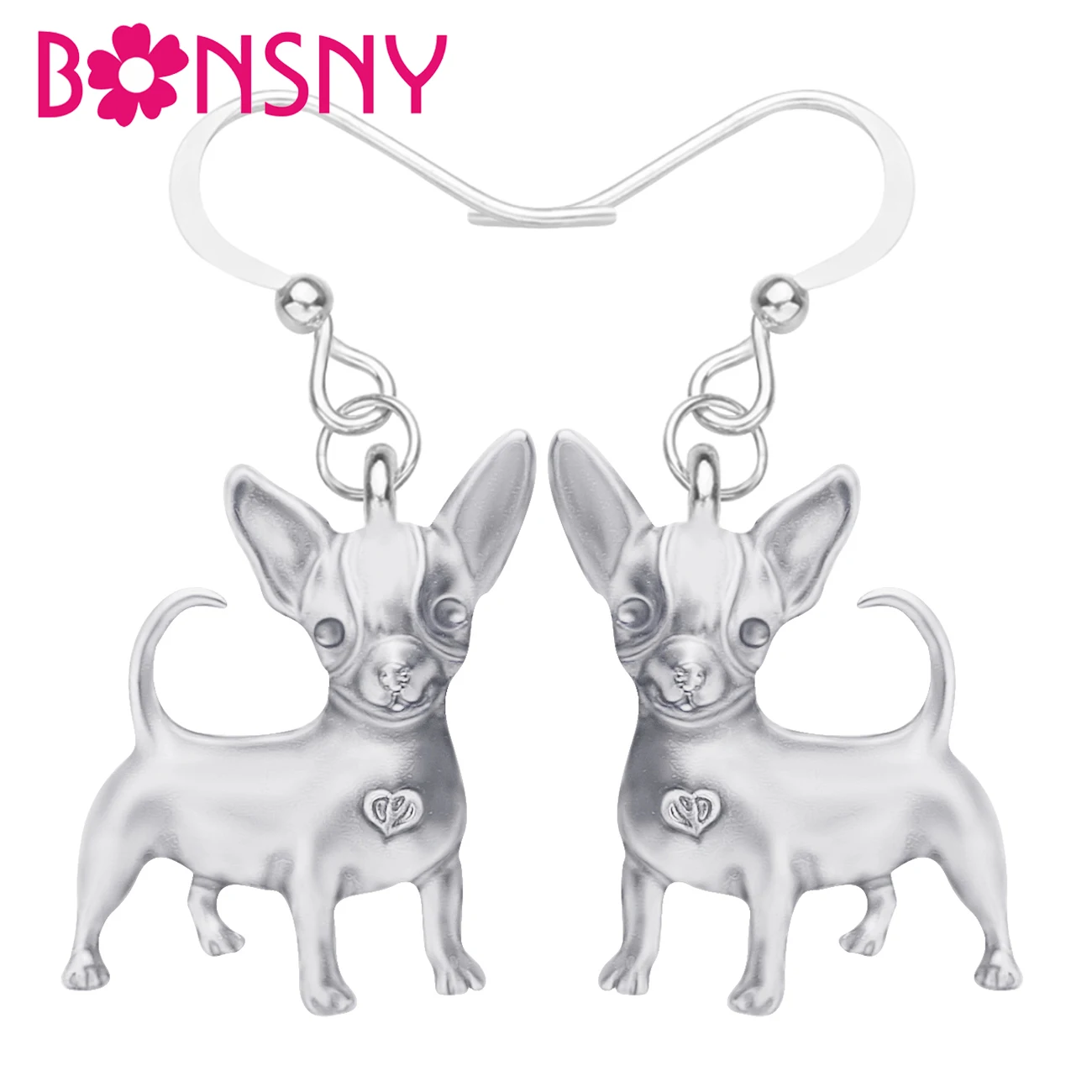 Bonsny Metal Placat Cu Aur Antic Câine Chihuahua Cercei Drăguț Animal Legăna Picătură De Bijuterii Pentru Femei, Copii Classic Accesorii Cadou
