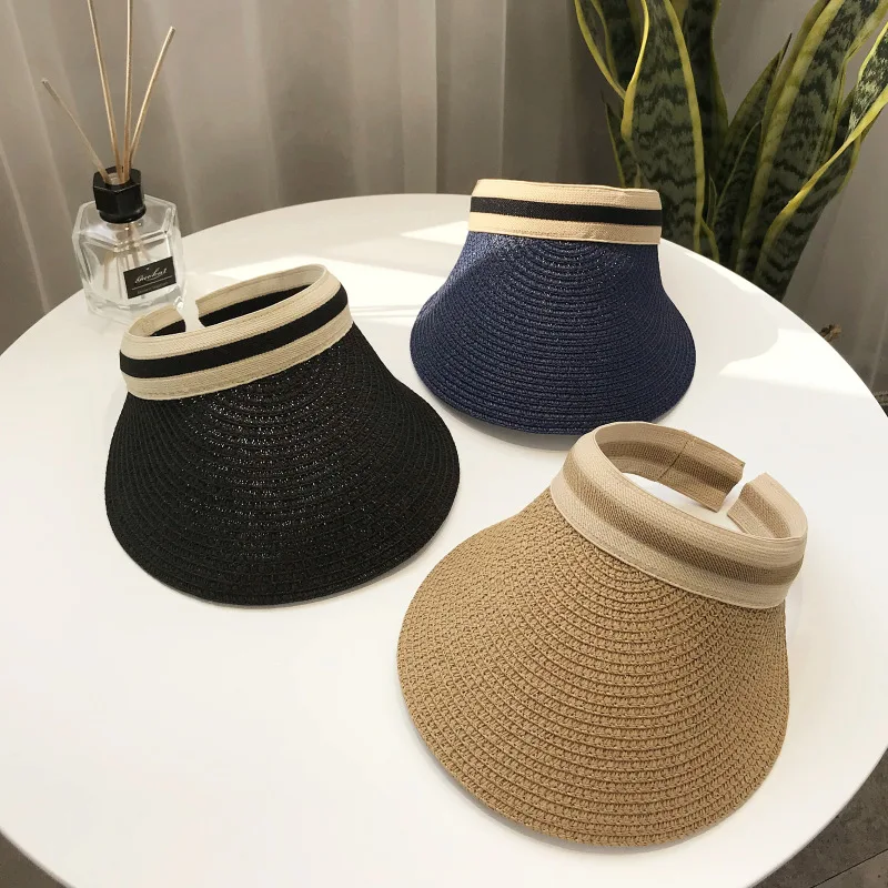 Pălării pentru Femei de Vară Gol de Sus Pălărie Umbrelă de soare, de protecție Solară Plajă Palarie de Soare de sex Feminin Sun Protect Vizorul Părinte Copil Copii Sunhat