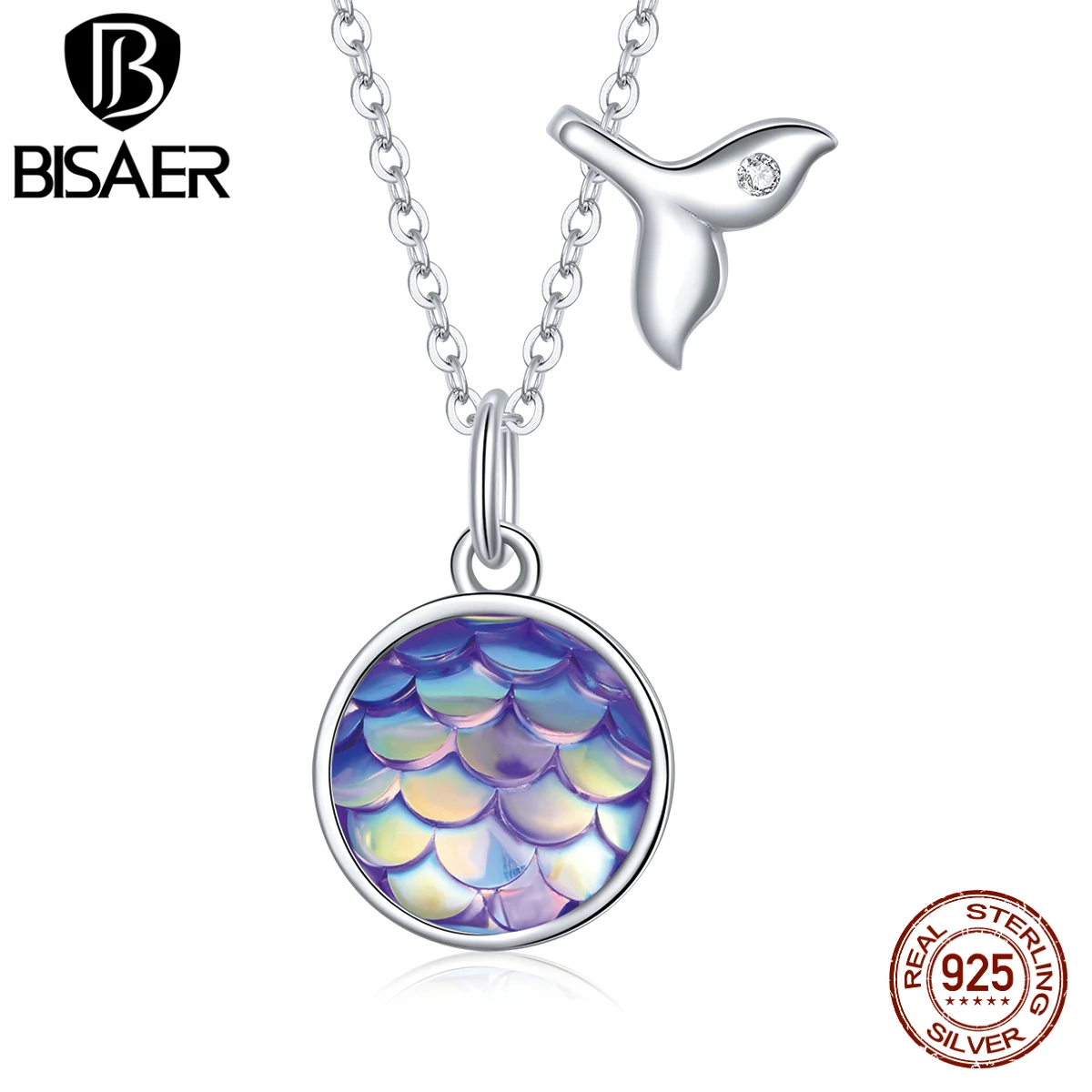Bisaer coadă de pește Scară Colier Pentru Femei 925 Translucid Opal Brand de Lux Bijuterii Modul ECN448 3