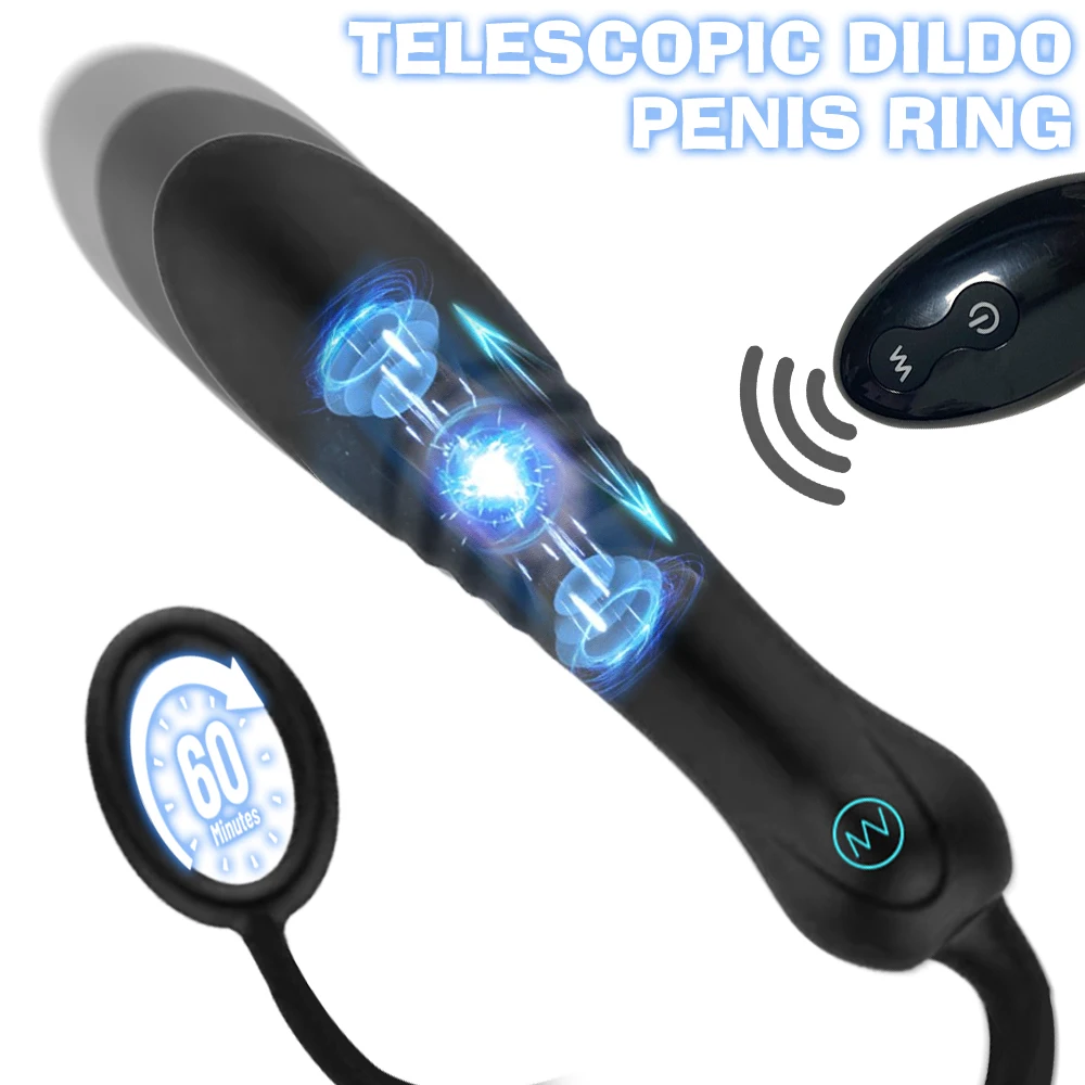 Telescopic Vibrator Vibrator de Control de la Distanță G-spot Stimulator Anal Plug Dop de Fund de Prostata pentru Masaj Ejaculare Întârziată Penis Inel