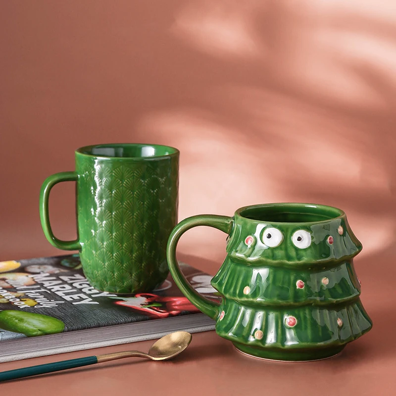 Noi Creativitatea Pom de Craciun Cana Lapte Drăguț Cafea Ceramica Cana de Personalitate Acasă Decorare Cadou pentru prieteni și Familie