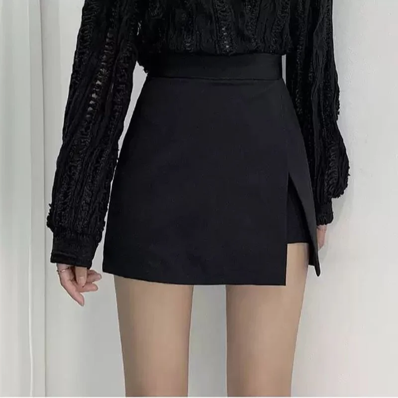Fantă laterală Elastic coreeană Stil Trendy Chic OL Talie Mare sex Feminin Jos Popular de Primăvară de Toamnă Mini-Fuste Femei Neregulate Solid