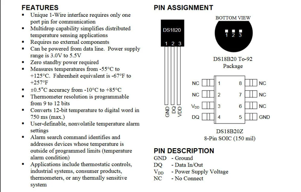 10buc/lot DS18B20 SĂ-92 Senzor cip Electronic 18B20 chips-uri Senzor de Temperatură IC 18b20 diy electronice 2