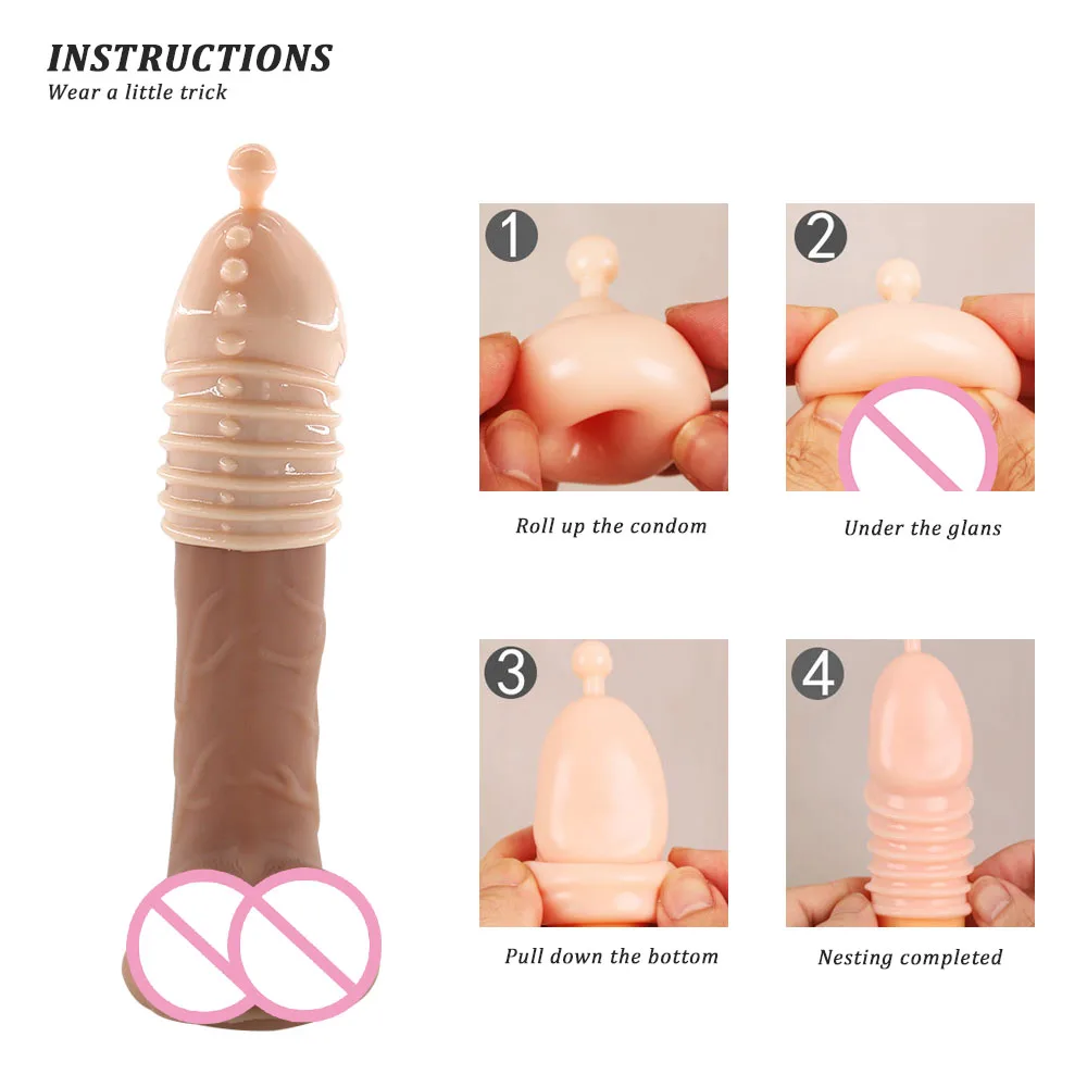 EXVOID Vibrator Extindere Jucarii Sexuale pentru Barbati Erectie Adult Produse Penis Manșon Inel de Penis Ejaculare întârziată Reutilizabile Prezervativ 4
