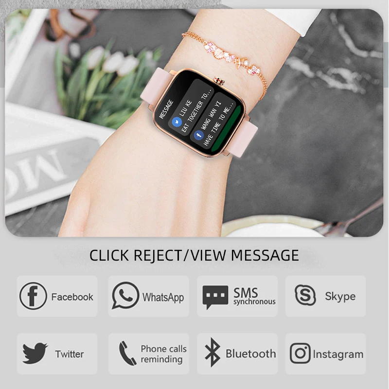 Piața Suna Ceasul Inteligent Bărbați DIY Cadran Complet Tactil P8 Pro Rata de Inima Femei Ceas Bluetooth Sport Fitness Ceas Pentru Android iOS Nou 4