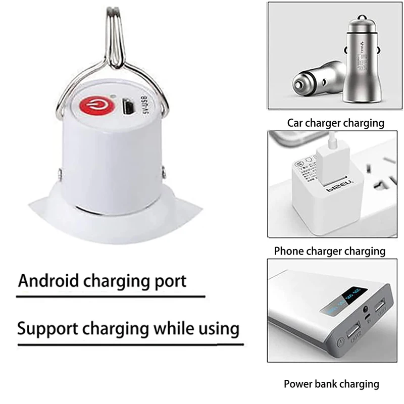 USB Reîncărcabilă LED Lumini de Urgență Mobile în aer liber Bec Cort Baterie Lampă GRĂTAR Camping cupla Lumina de Noapte pentru Grădină cu Patio 3