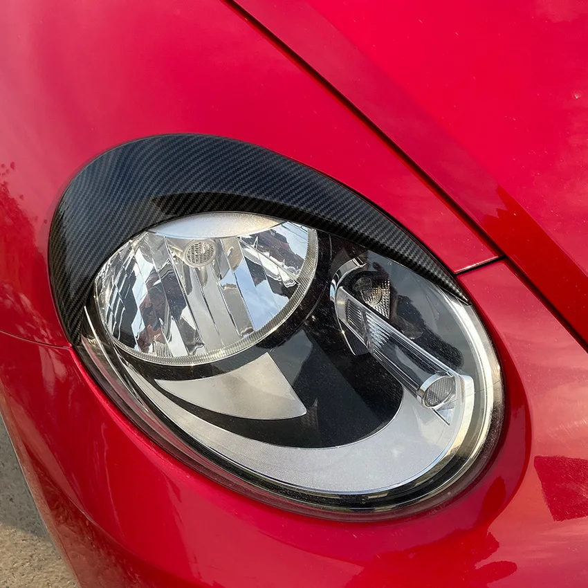 O Pereche Fața Pleoape Faruri ABS Eyelashs Acoperă Capul Sprancene Lumina Garnitura Pentru VW Pentru Beetle 2012 2013 2014 2015 2016 2017 2018 5