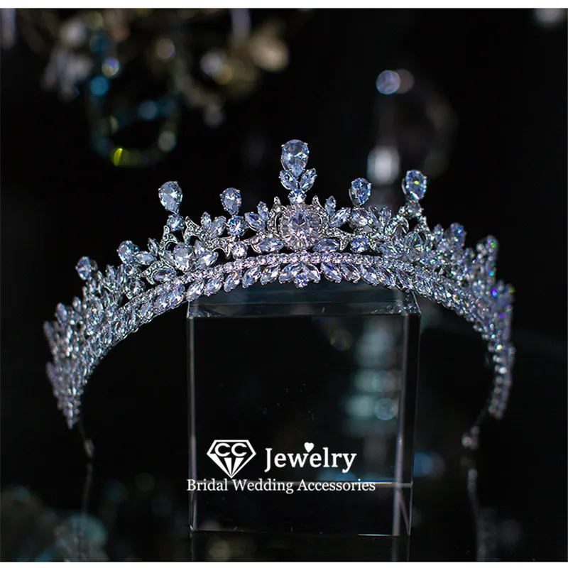 CC Diademe și Coroane de Nunta Accesorii pentru Femei Mireasa Frizură Logodna Ornamente de Păr de Cristal Diademele de Înaltă Calitate QS169 0