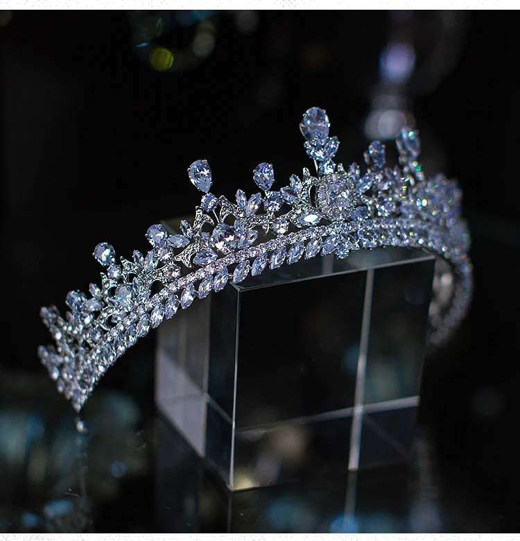 CC Diademe și Coroane de Nunta Accesorii pentru Femei Mireasa Frizură Logodna Ornamente de Păr de Cristal Diademele de Înaltă Calitate QS169 3