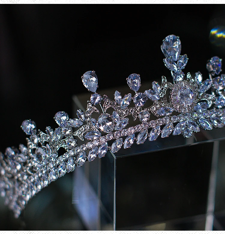 CC Diademe și Coroane de Nunta Accesorii pentru Femei Mireasa Frizură Logodna Ornamente de Păr de Cristal Diademele de Înaltă Calitate QS169 4