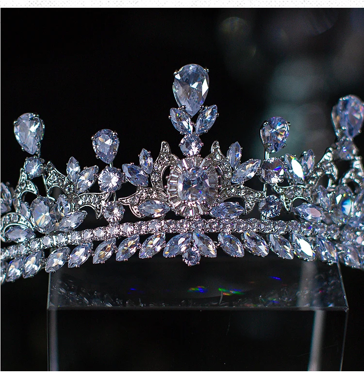 CC Diademe și Coroane de Nunta Accesorii pentru Femei Mireasa Frizură Logodna Ornamente de Păr de Cristal Diademele de Înaltă Calitate QS169 5