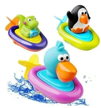 15cm Baie pentru Copii jucărie Imaginația Animal Minunat Joc de Apă Trageți Șir Pinguin Barca jucărie Copil Ceasul Juca de Înot pentru Copii