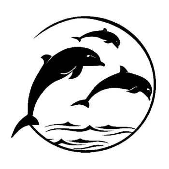 16*15 cm Dolphin Viață Ocean Vas cu Apă Sărată masina autocolante Amuzant Fereastră Mașină Bara de protecție Noutate JDM Derivă de Vinil Autocolant Decal
