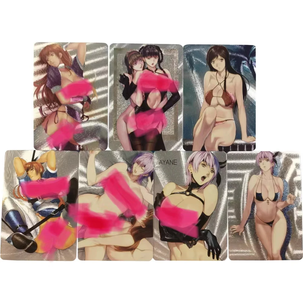 7Pcs/set Viu sau Mort Carduri Flash Acg Sexy Kawaii Gol DOA Costume de baie, Lenjerie de Joc Anime Colectare Carduri Cadou Jucarii