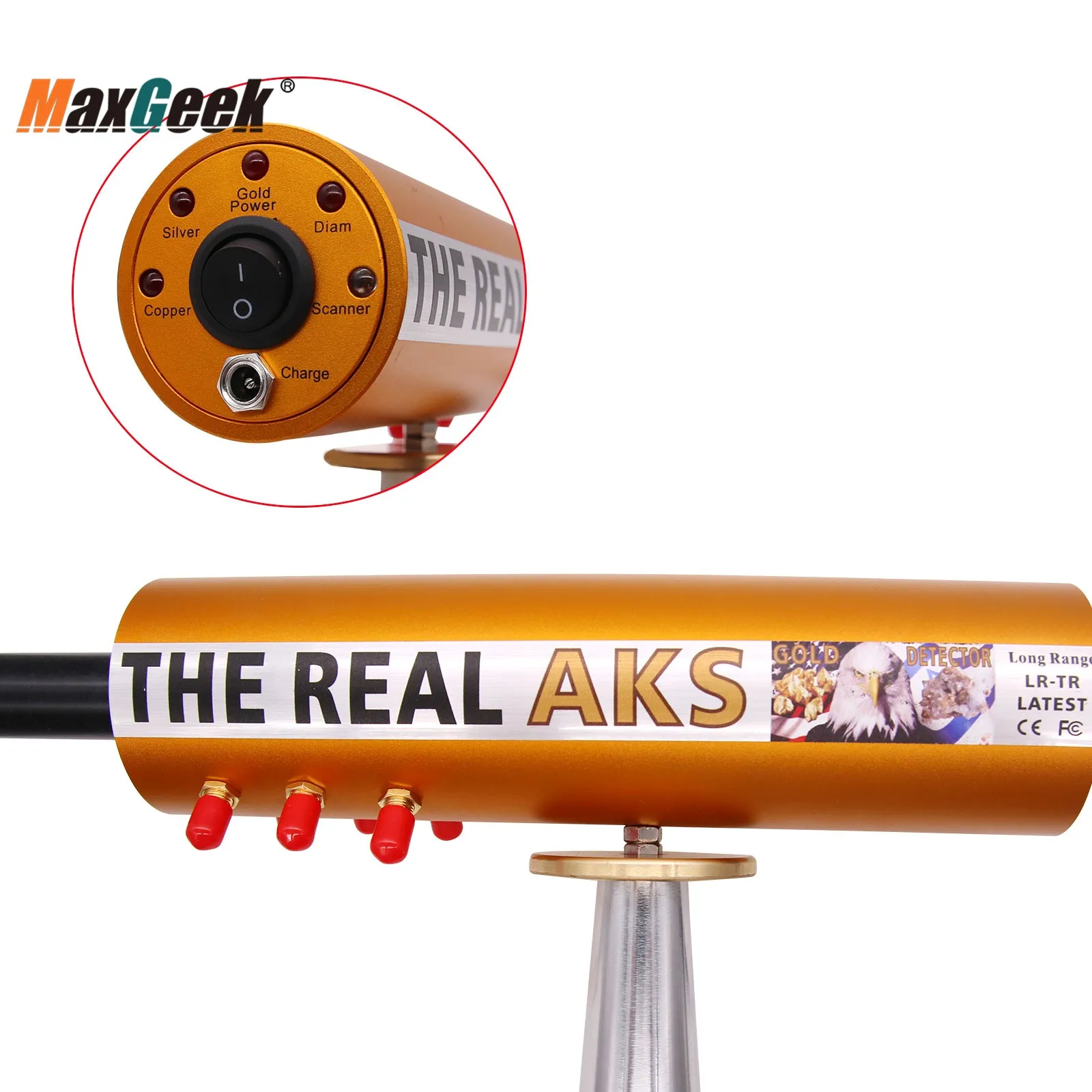 Maxgeek Real AKS Rază Lungă Detector de Metale Profesional 6 Antene Subterane de Aur Detector Gama de Căutare 1200M Adâncime 14M 4