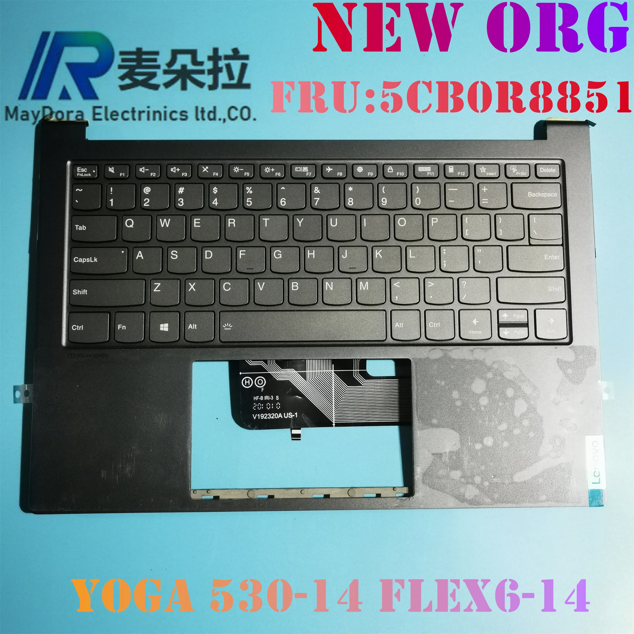 NOI ORG NE/IND engleză lumina de Fundal tastatură zona de sprijin pentru mâini pentru LENOVO YOGA 530-14 ARR IKB FLEX6-14 1470 1480 GRI w/ FP gaura 5CB0R8851