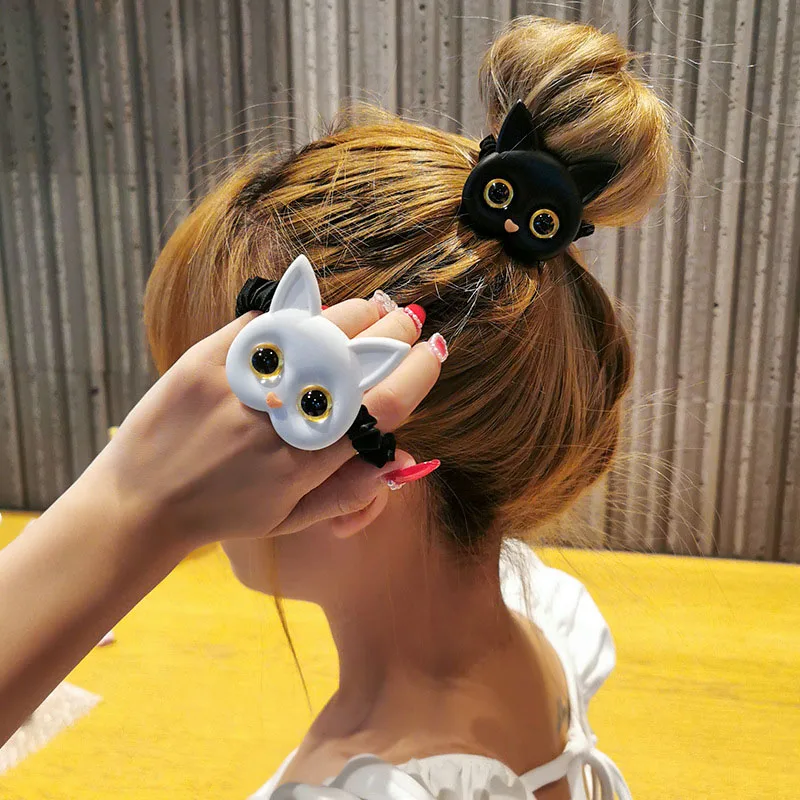 Noi Ins Stil De Desene Animate Pisica Cravată De Păr Coreean Super Drăguț Zână Dulce Capul De Coarda Banda De Cauciuc Elastic De Păr Benzi De Fete Accesorii De Par