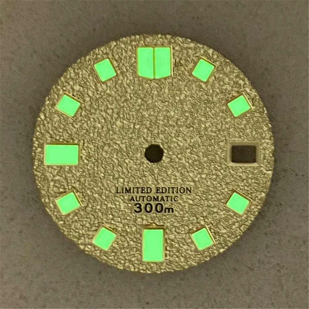 C3 Verde Luminos Cadran de Ceas de 28,5 mm, cu Canlendar Fereastra Pentru NH35 / 4R36 Mișcarea de Aur Cadran de Ceas 3