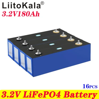 16x LiitoKala 3.2 V 180Ah Lifepo4 baterie Reîncărcabilă de mare curent diy12v 24v de Stocare a energiei Solare Invertor RV masina Electrica de golf