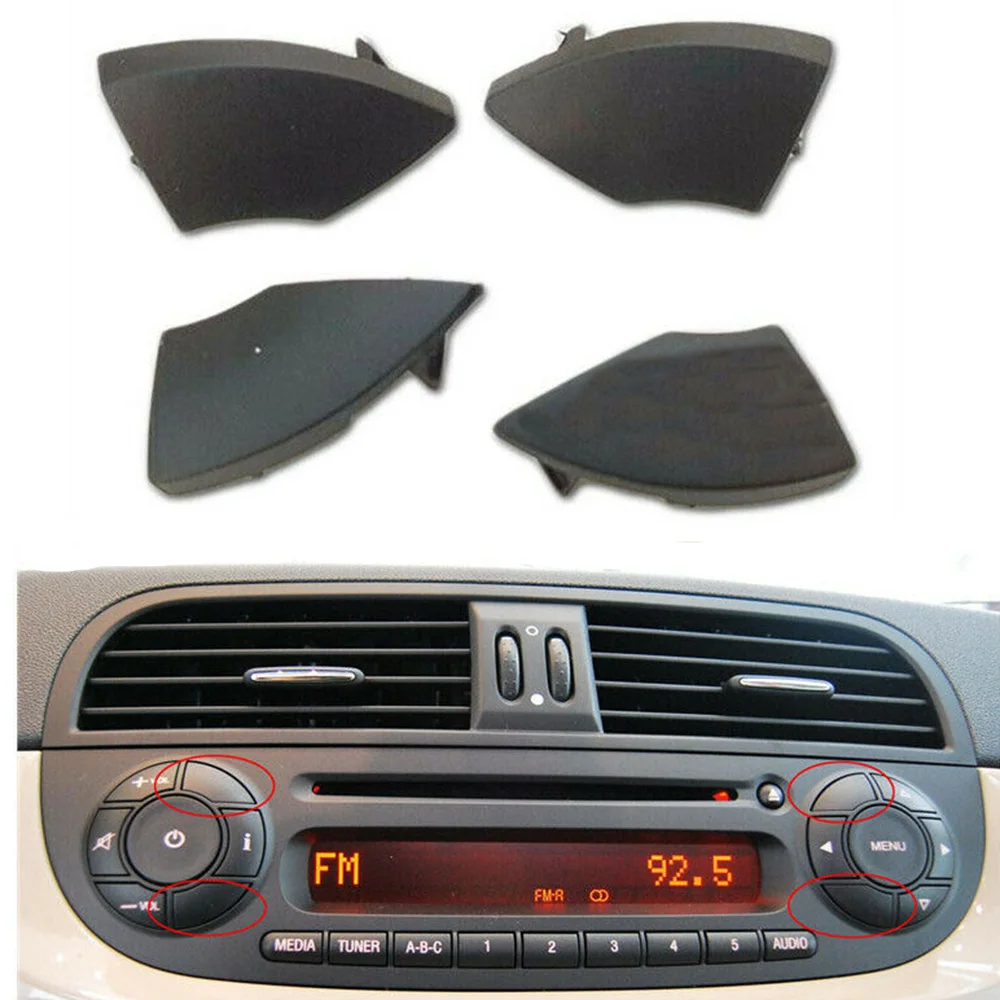 4buc Pentru Fiat 500 radio Auto cd butoane buton de trim mucegai demontarea capacului Negru /alb fildeș Accesorii Auto Automobile decor