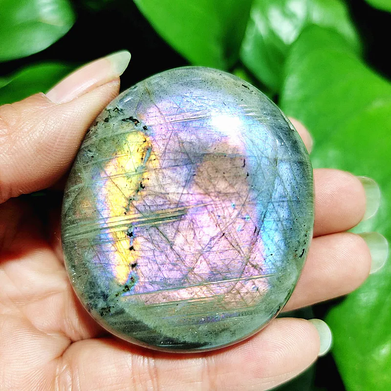 Piatră prețioasă naturale frumoase Violet de lumină Labrador Palma Piatra de Cristal Vrăjitor Chakra Spirituale de Vindecare de Cristal Decor Acasă 2