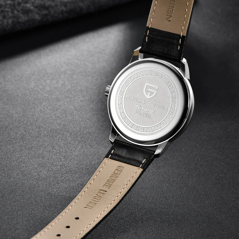 PAGANI DESIGN de Brand de Afaceri de Moda Ceas de Lux Cuarț Ceas de mână rezistent la apa 100M Casual din Piele Calendar Ceas Pentru Barbati Reloj 4