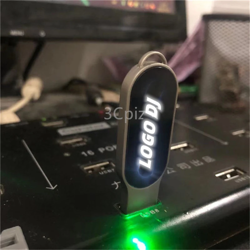 2021 Brand Nou DJ Creativ, plin de culoare LED LOGO-ul USB 2.0 de Memorie Flash Stick 16GB 32GB 64GB 128GB 3