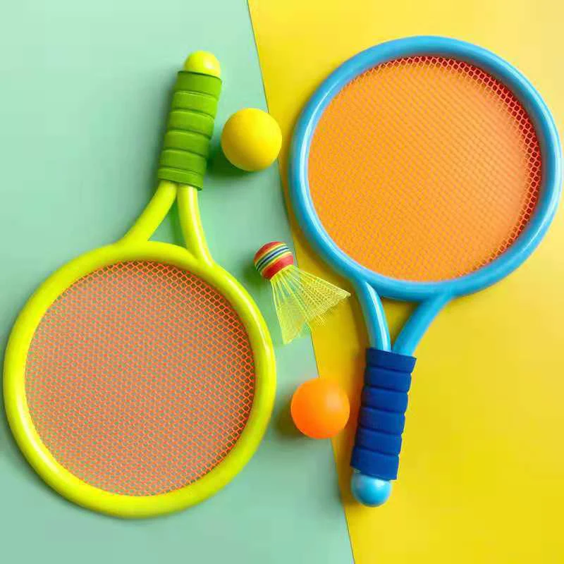 Racheta de tenis Set pentru Copii Racheta de Badminton Costum cu 2 Bile de Formare pentru Copilul Interior și în aer liber Sport Joc Două Moduri de a Juca