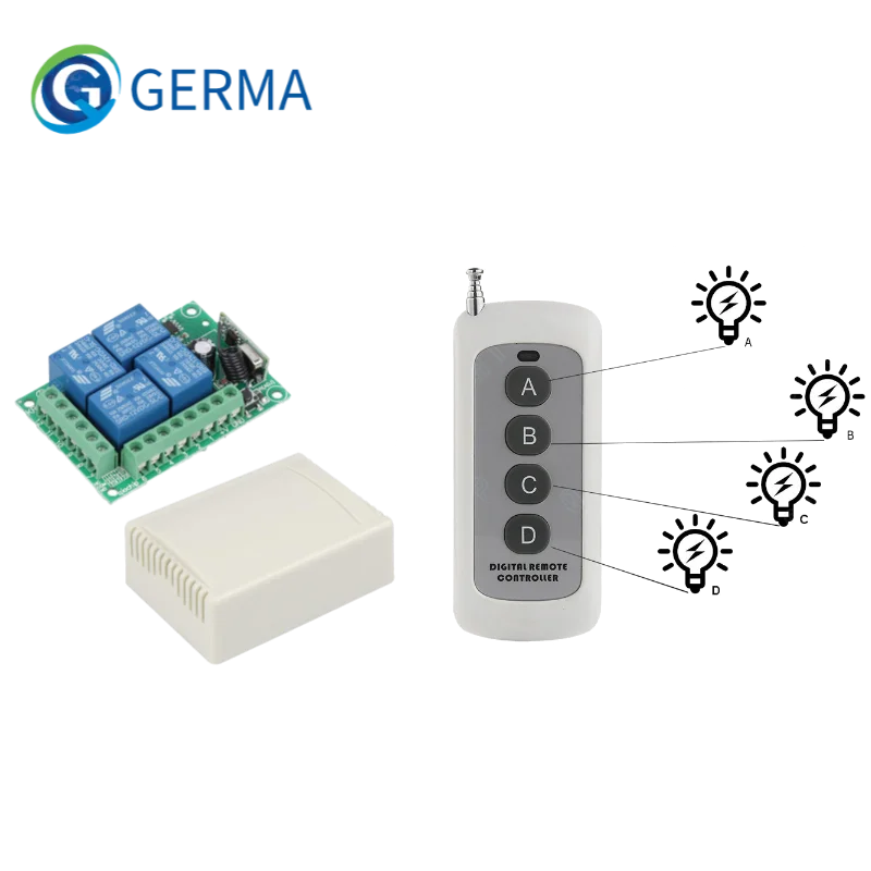 GERMA Universal Wireless de Control de la Distanță Comutator 12V DC 4CH releu Modul Receptor Cu 4 canale RF Telecomanda 433 Mhz Transmițător