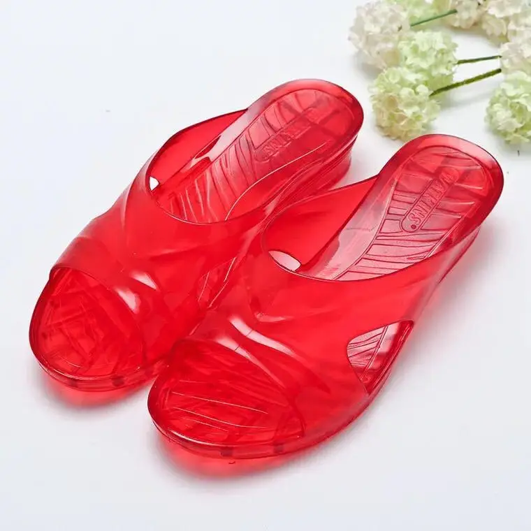 Cristal Transparent de Plastic Anti-alunecare din PVC cu toc pentru Femei Papuci Pantă și Fund Gros Cioplire Pantofi pentru Bărbați 1