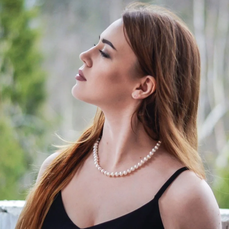 Elegant Alb Imitație Perla Cravată Colier Rotund Mare Perla de Nunta Colier pentru Femei Farmec Moda Bijuterii 2