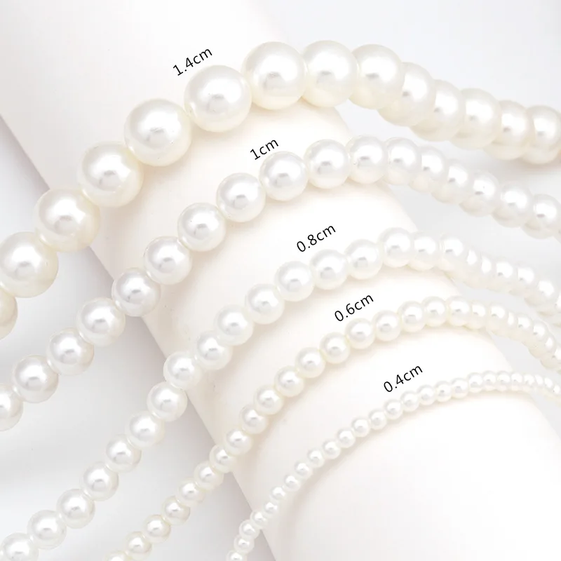 Elegant Alb Imitație Perla Cravată Colier Rotund Mare Perla de Nunta Colier pentru Femei Farmec Moda Bijuterii 3