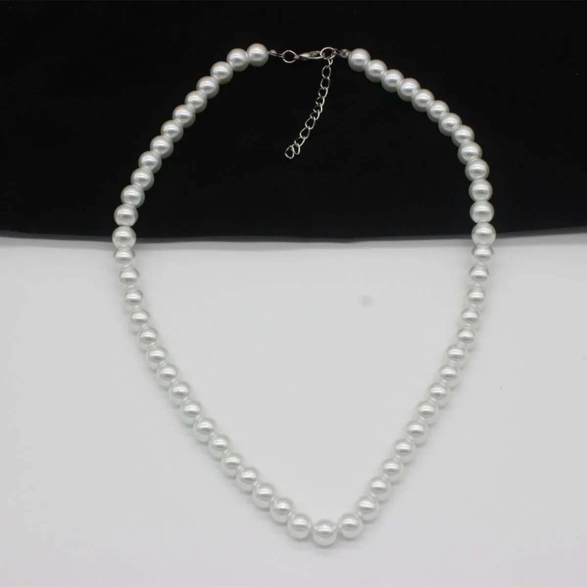 Elegant Alb Imitație Perla Cravată Colier Rotund Mare Perla de Nunta Colier pentru Femei Farmec Moda Bijuterii 5