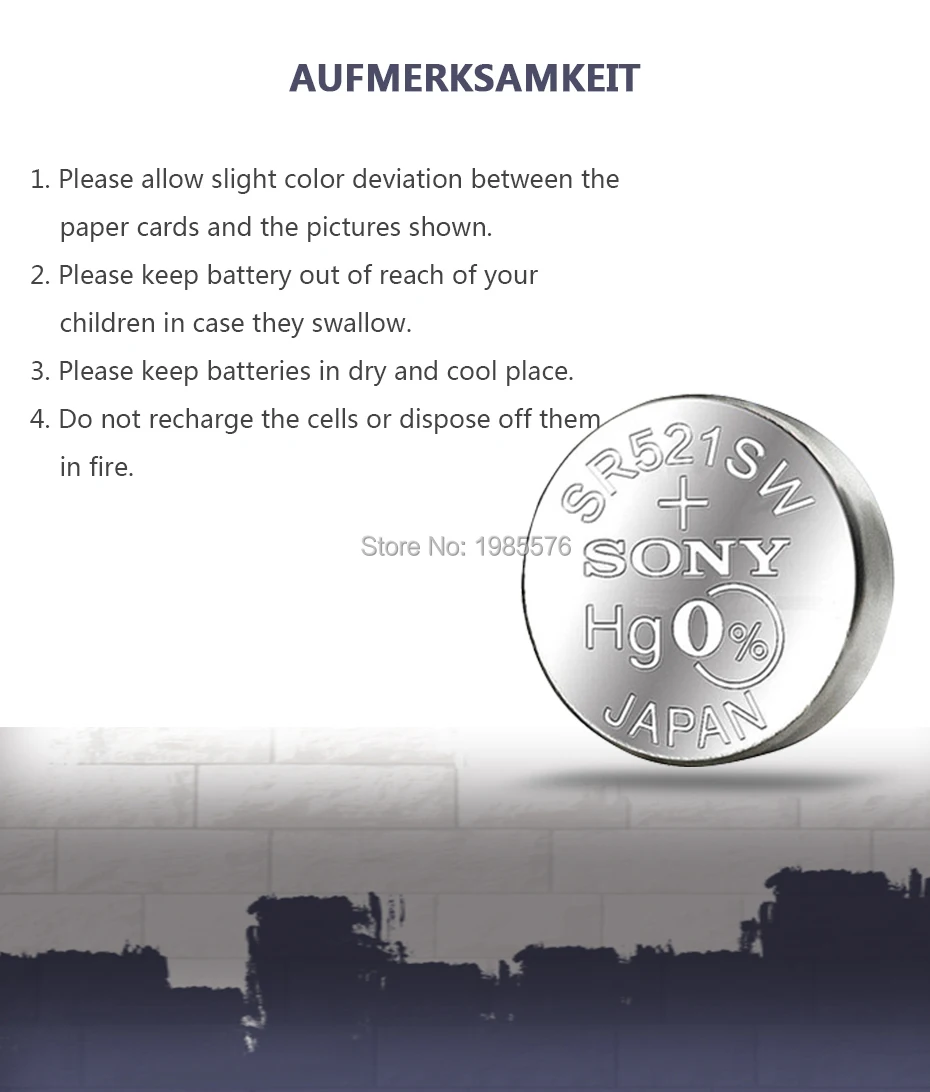 4Pc Pentru Sony Ceas Baterie De 1.55 V 379 SR521SW D379 V379 AG0 Oxid de Argint Buton Baterie Pentru Ceas Electronic Calculator 5