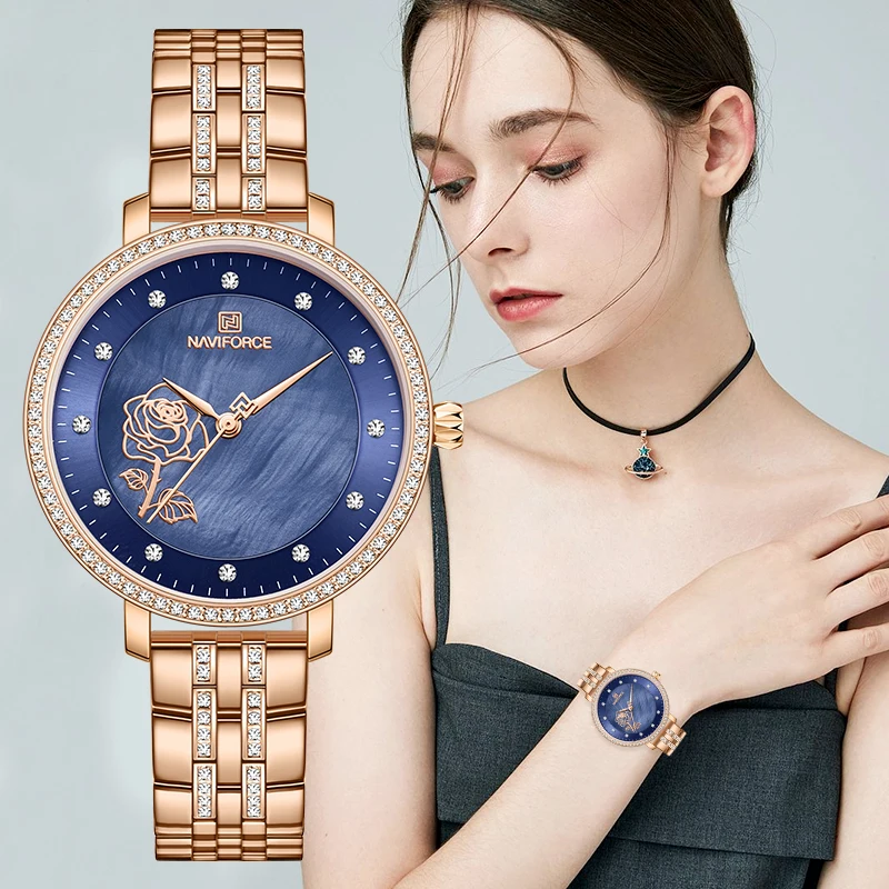 2022 Top Brand de Lux Ceas NAVIFORCE Femei de Moda Casual, Ceasuri Simple, Doamnelor Mici Dial Cuarț Ceas Rochie Reloj Mujer 2