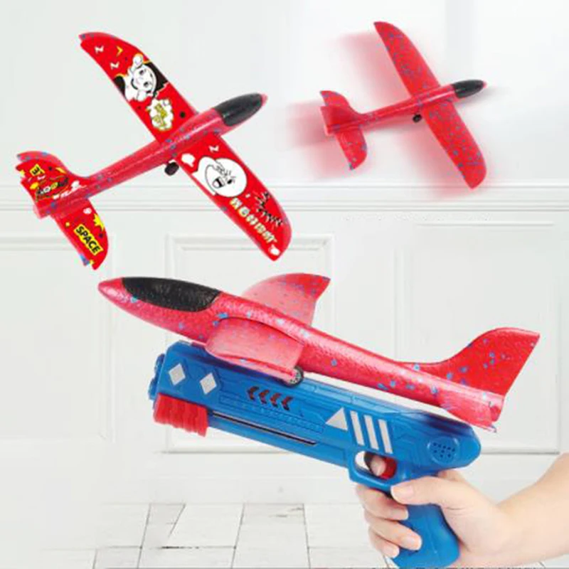 1 buc Spumă EPP Avionul Launcher Bubble Avioane 35cm Planor Mână Arunca cu Catapulta Joc de Tragere Avionul Catapulta Avioane de Jucărie pentru Copii