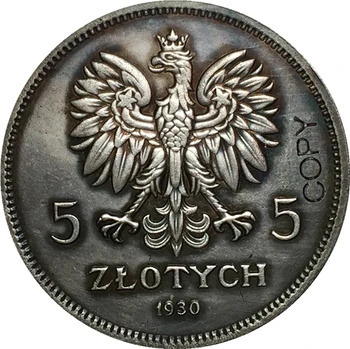 1930 5 Zlotych Polonia monede copie