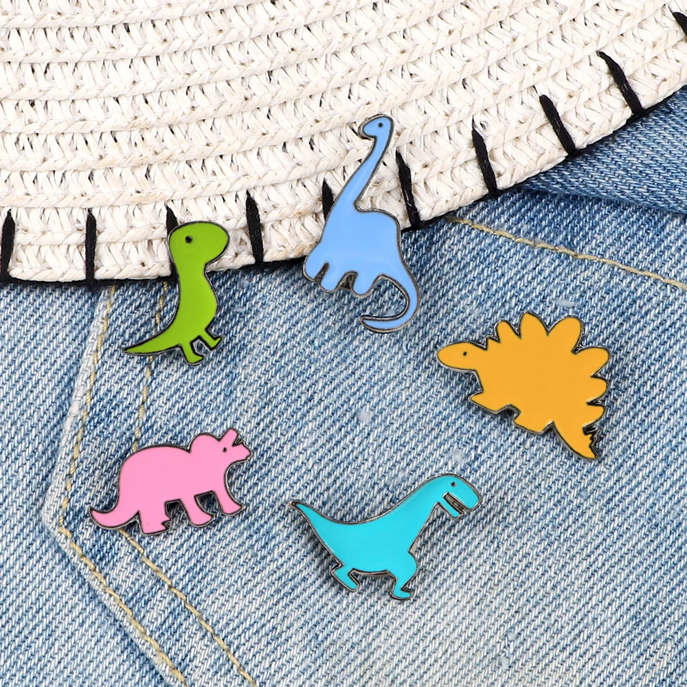 5 buc /set Moda Desene animate Dinosaur Email Brosa Mini Drăguț Animal Broșe Ace de Haine Pălărie Decor Bijuterii Pentru Barbati Femei