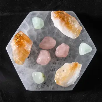 1buc Selenit Placa de Vindecare de Cristal Grila de Bord Piatră Naturală Piatră de Energie Decor Acasă Seleniți Cristale de Cuarț Energia Reiki