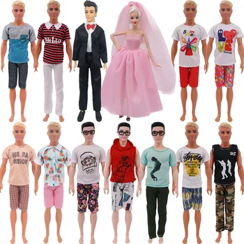 2 Buc Printul Ken Haine Papusa de Moda Costum Cool Tinuta Ken Păpuși Pentru Barbie Boy pentru Copii Cadou de Vacanță Barbie Papusi Accesorii