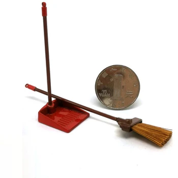 2 buc/set Păpuși Instrument de Curățare Kituri de 1:12 Casă de Păpuși în Miniatură Mătură, Făraș Set Jucarii Clasice Pretinde Juca Mobilier Jucarii