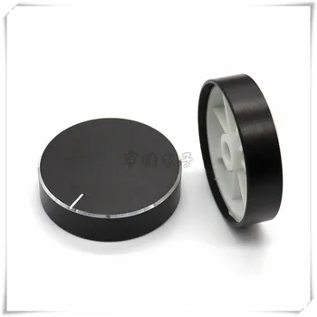 2 Bucati 40×10 MM din Aliaj de Aluminiu buton Negru Potențiometru Amplificator de Putere de Reglare a Volumului Flori Ax 6mm