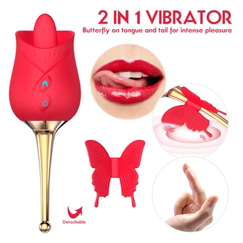 2 ÎN 1 a Crescut de Forma Limbii Oral Lins Vibratoare pentru Vagin Suge Sfarcul G Spot Stimula Clitorisul Masturbare pentru Femei Jucării Pentru Adulți 1