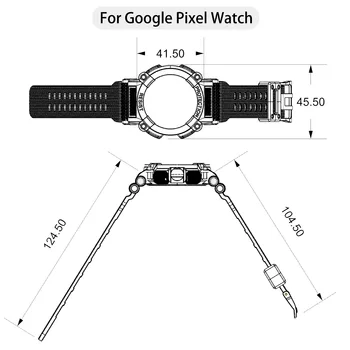 2 în 1 Watchband Pentru Google Watch all-in-one Curea Pentru Google Pixel Ceas TPU solid de afaceri de culoare bratara 3
