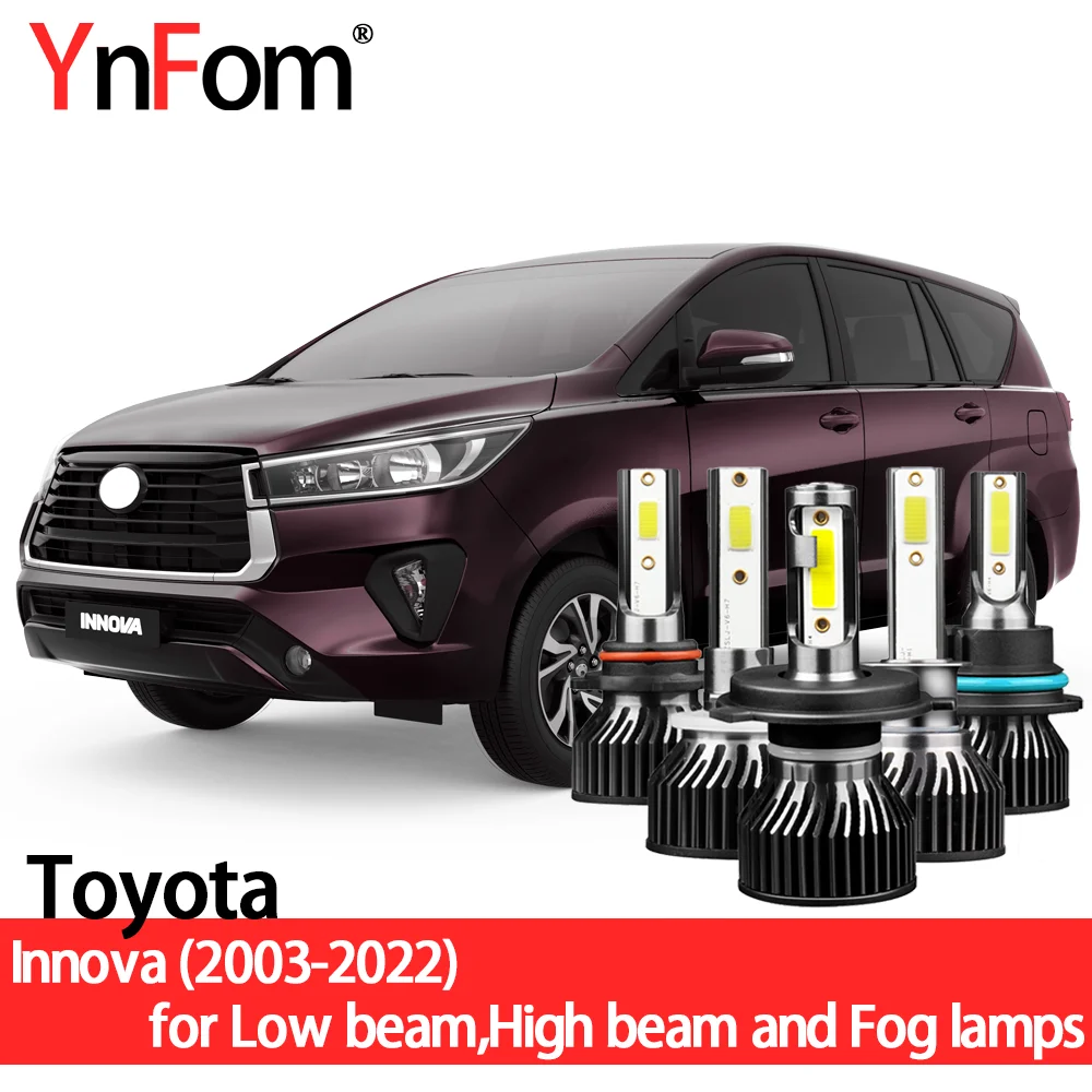 YnFom Toyota Speciale Faruri LED Becuri Kit Pentru Innova N4 N14 2003-2020 fază scurtă,fază lungă,lampă de Ceață,Accesorii Auto