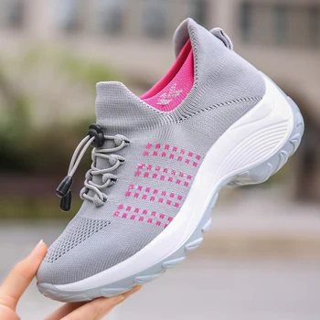 2020 Femeile Plat Pantofi Platforma Femeie Adidasi pentru Femei ochiurilor de Plasă Respirabil Tenis Doamnelor Pantofi pentru Ciorap Adidași 3